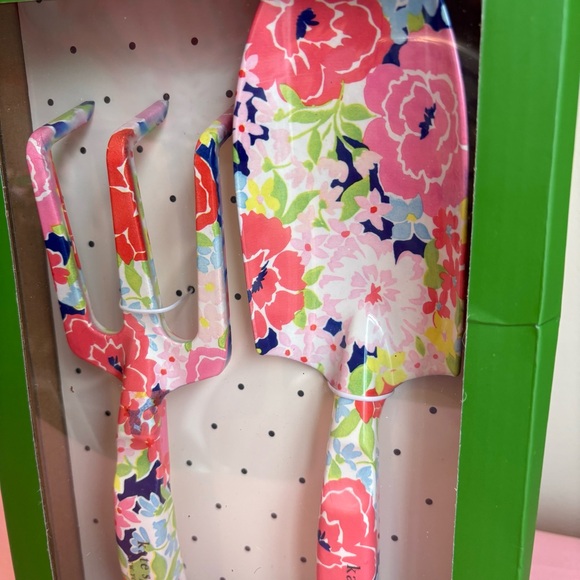 Kate Spade Garden Tool Set Sunset Blooms Trident and Trowel NWT - Picture 2 of 4